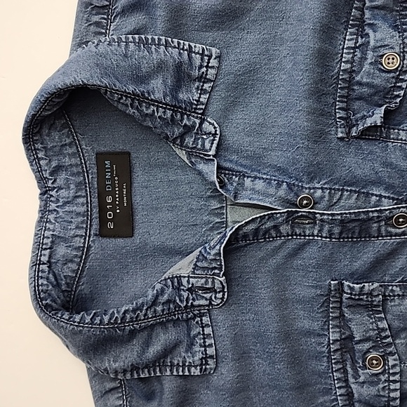 2016 Denim By Parasuco Button Up Jean Shirt Dress  Long Sleeve Size Medium - Picture 7 of 12